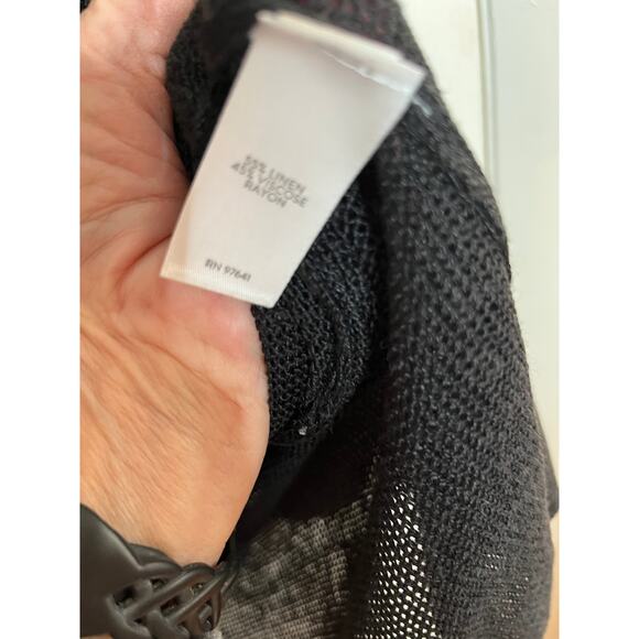 J. Jill black linen blend open weave duster cardigan S Perfect Classic Work Play - Picture 5 of 5